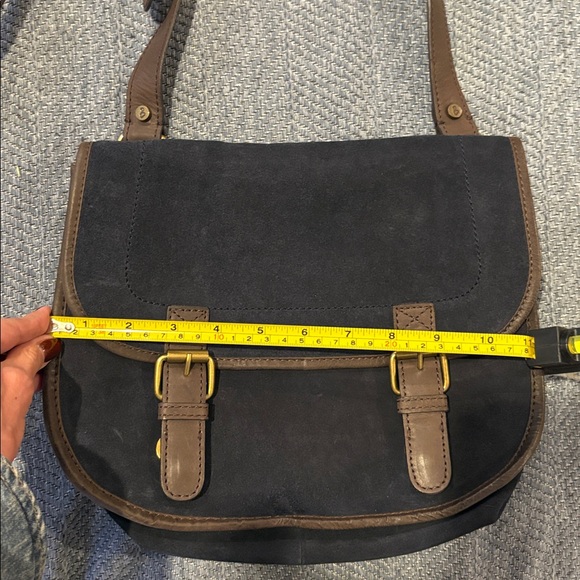 NWOT Boden Navy Suede with Red and Purple interior cross body purse - Picture 4 of 5